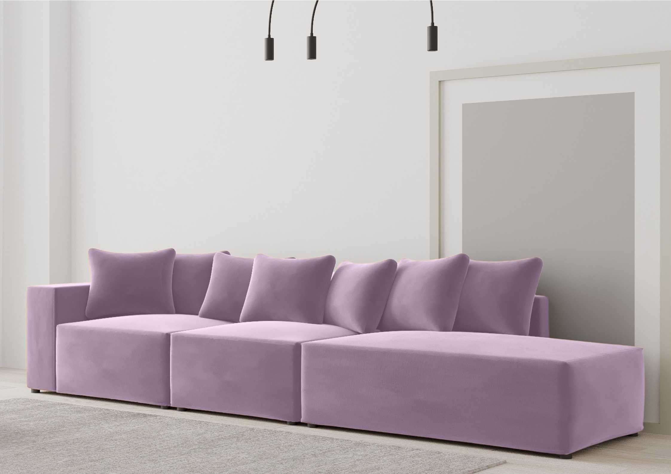 Loftowa sofa w kolorze różu